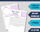 Bible Study Template Printable Page Scripture Journal Design Chapter Summary Guide Format Adult Devotional Worksheet Digital Christian