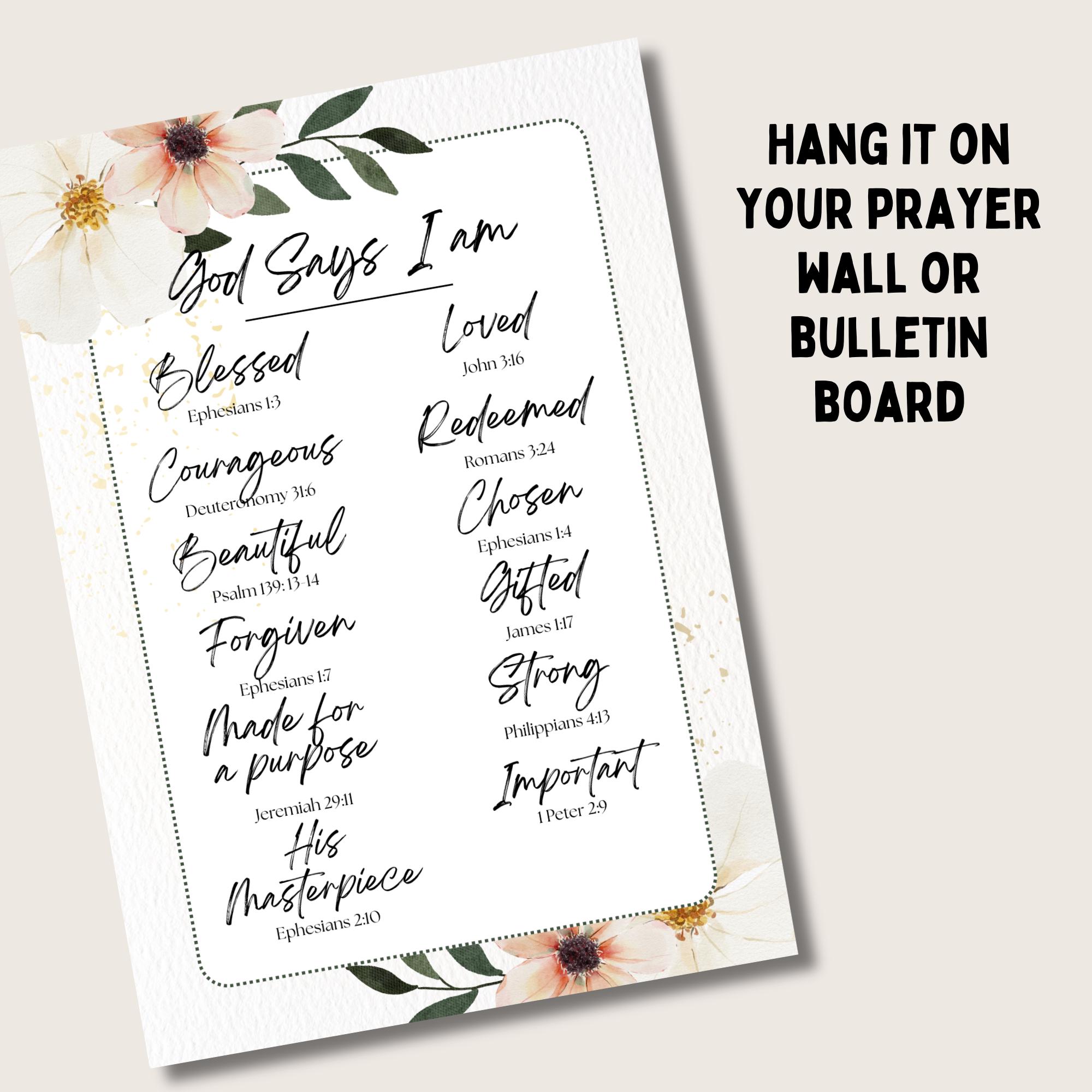 Who I Am in Christ Printable Bible Verses for Who God Says I Am Pdf ...
