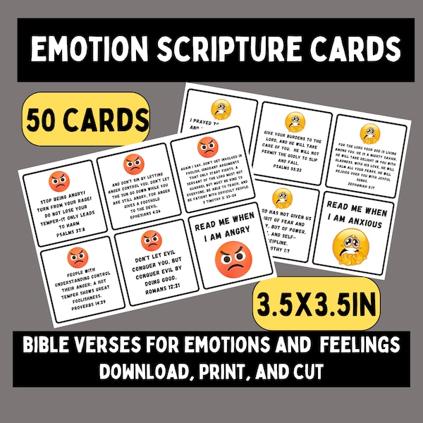 Bible verses for emotions and feelings, emotion cards with bible verse, encouragement cards bible verse, encouragement christian gift