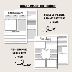 Bible Study Bundle Printable Prayer Journal Guide Christian Devotional Page Scripture Mapping Reflection Worksheet Monthly Calendar Verse image 10