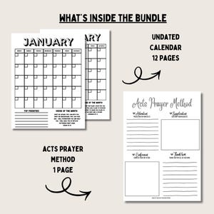 Bible Study Bundle Printable Prayer Journal Guide Christian Devotional Page Scripture Mapping Reflection Worksheet Monthly Calendar Verse image 5