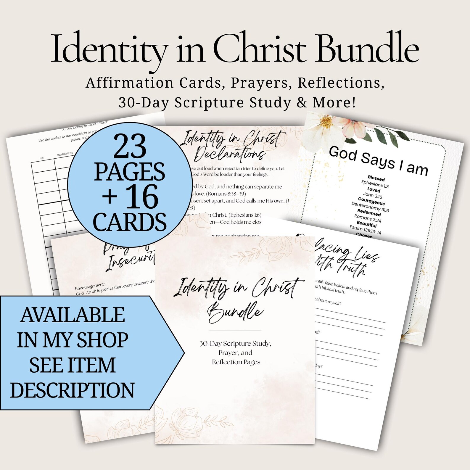 Who I Am in Christ Printable Bible Verses for Who God Says I Am Pdf ...