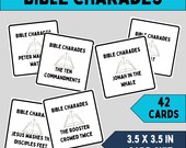 Bible Charades Printable Game Youth Group Church Activity Kids Family Night Digital Cards Download Religious Sunday School Party