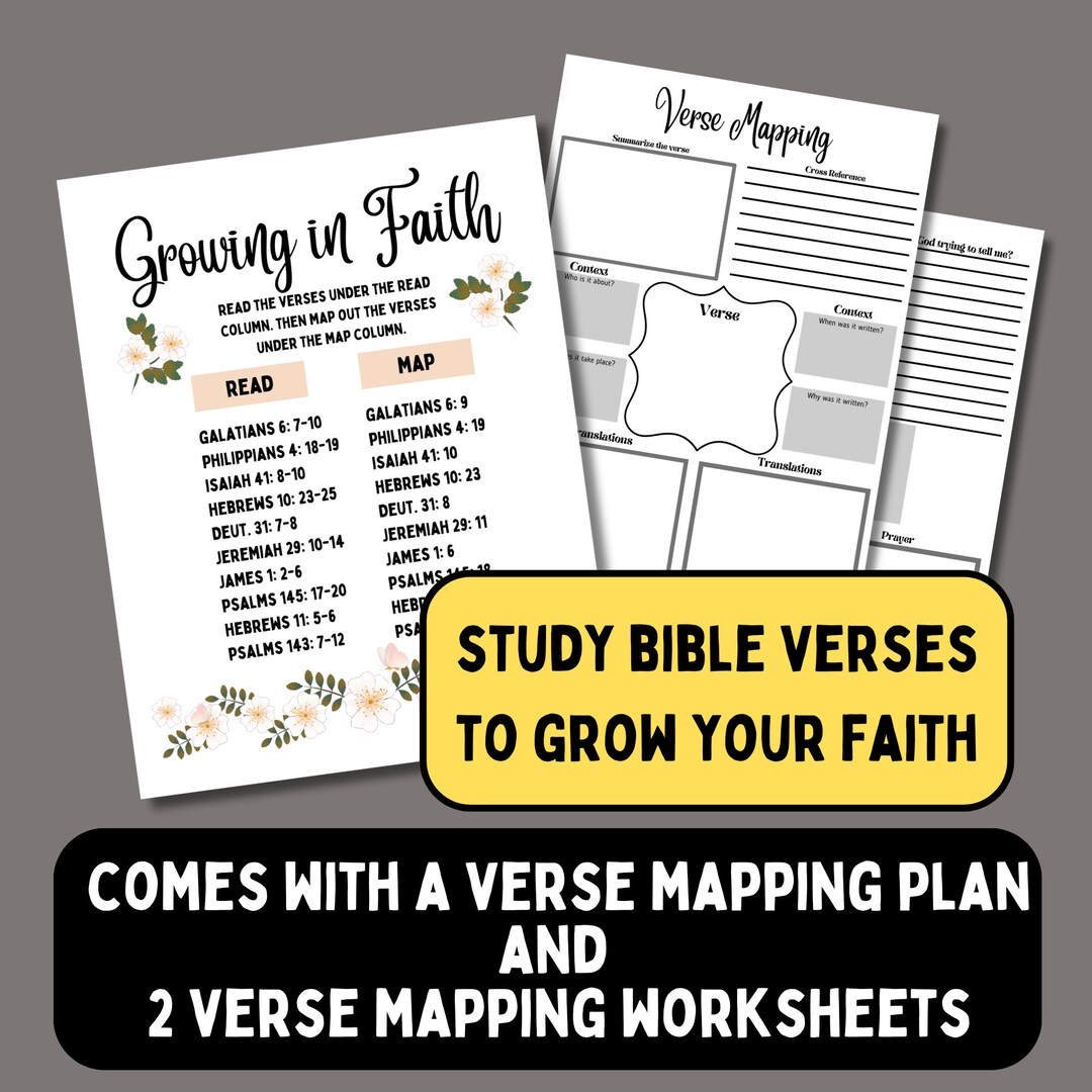 Bible Verse Mapping Plan, Printable Verse Mapping Journal, Verse Study ...
