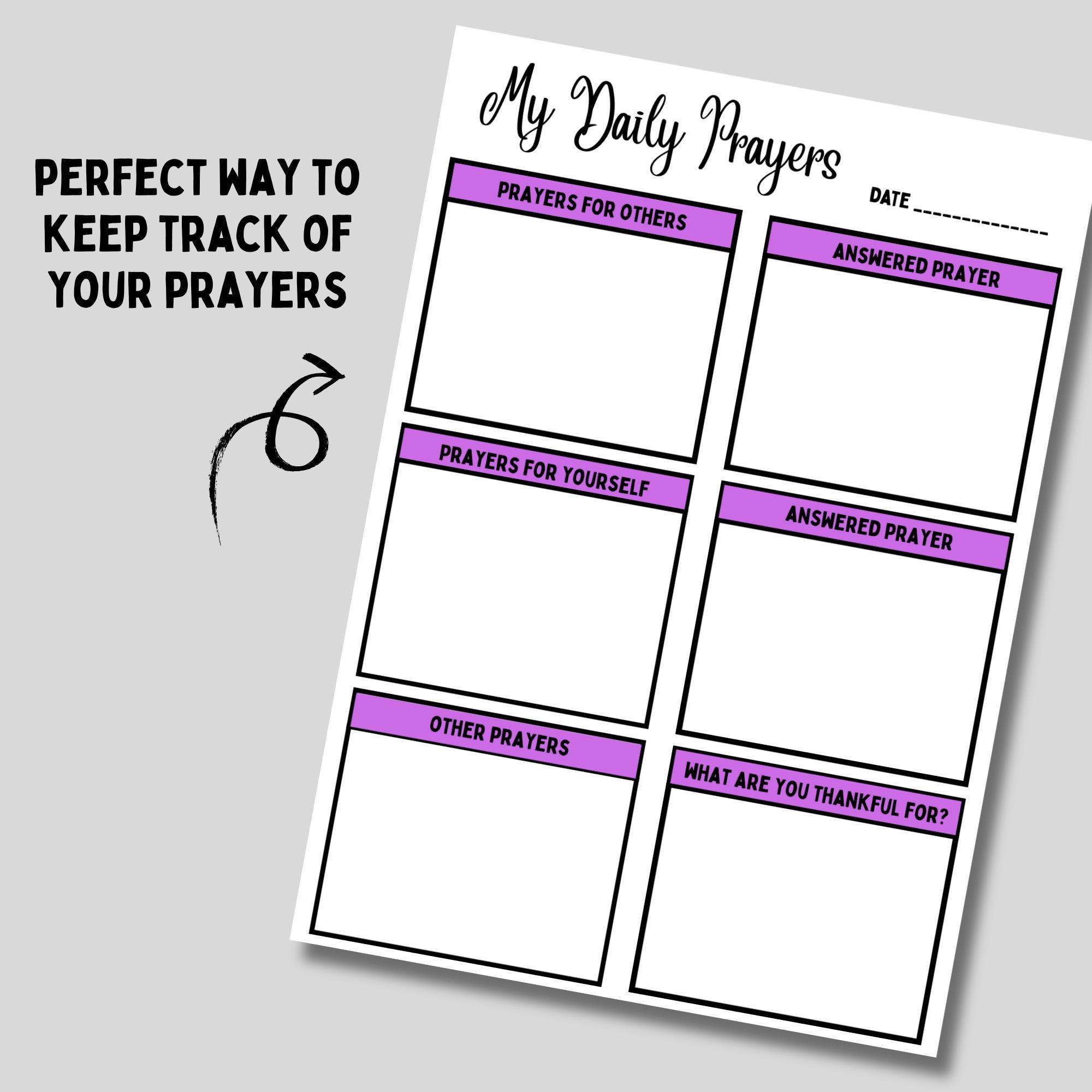 Prayer Tracker Printable Prayer Journal Template Download Daily ...