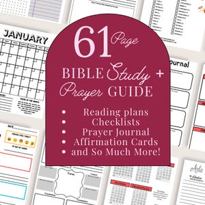 Bible Study Bundle Printable Prayer Journal Guide Christian Devotional Page Scripture Mapping Reflection Worksheet Monthly Calendar Verse