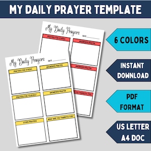 Prayer tracker printable prayer request template for Christian daily prayer sheets with gratitude journal tracker for prayer warrior