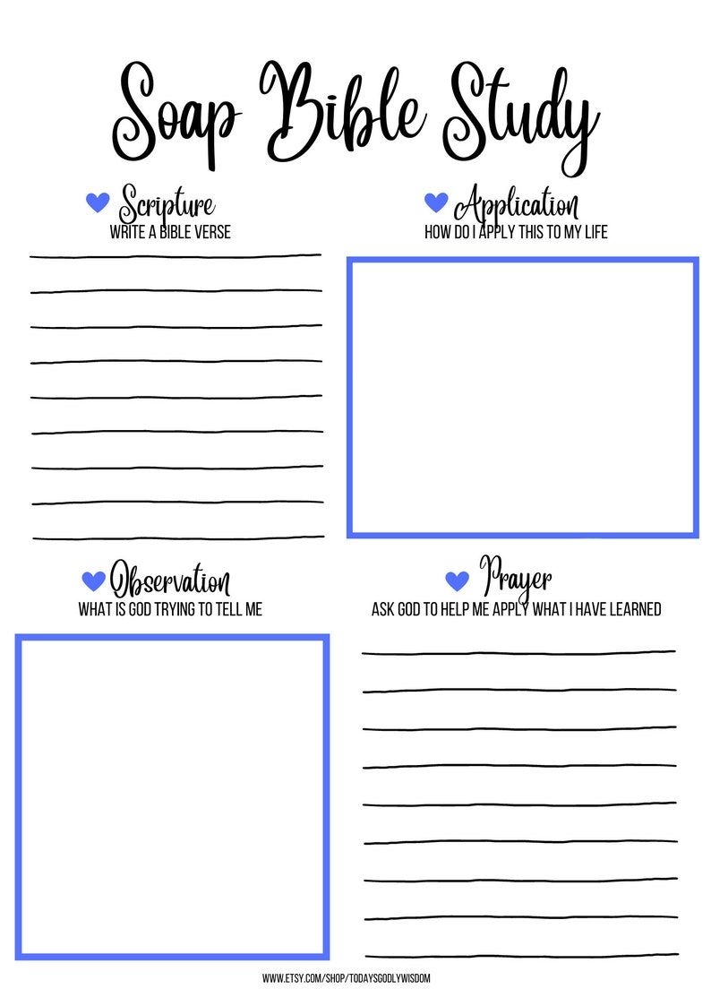 Soap Bible Study Printable Bible Study for Men Women Teens - Etsy