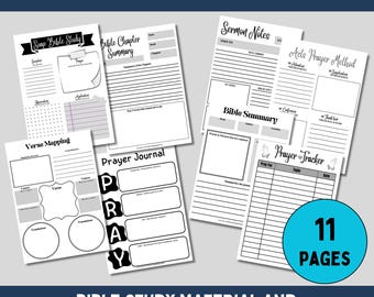 Bible study material with prayer journal template for adults bible verse mapping with SOAP method journal for indepth bible reading plan