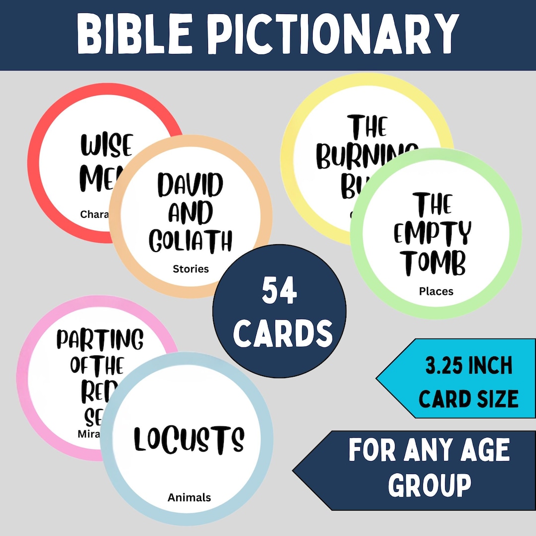 Bible Pictionary Game Kids Adults Sunday School Activities Fun ...