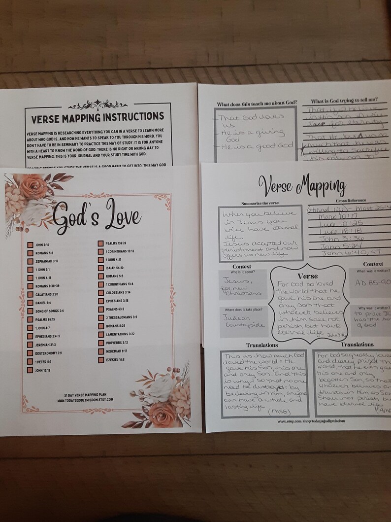 Bible Verse Mapping Scripture Study Guide Printable Devotional ...