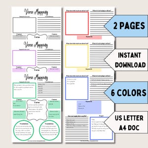 Verse Mapping Printable Template Download Bible Study Journal Scripture Analysis Worksheet Christian Devotional Guide Bible verse Journaling