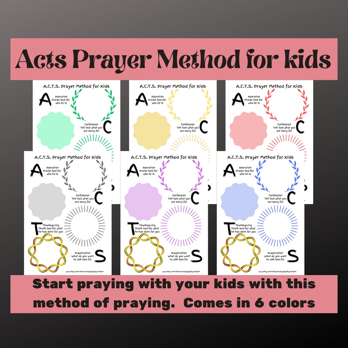 Acts Prayer Printable for Kids, Christian Journal, Printable Journal ...