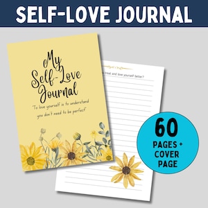 Self love journal prompts digital self care journal printable women self love journey for 60 days planner to change your life