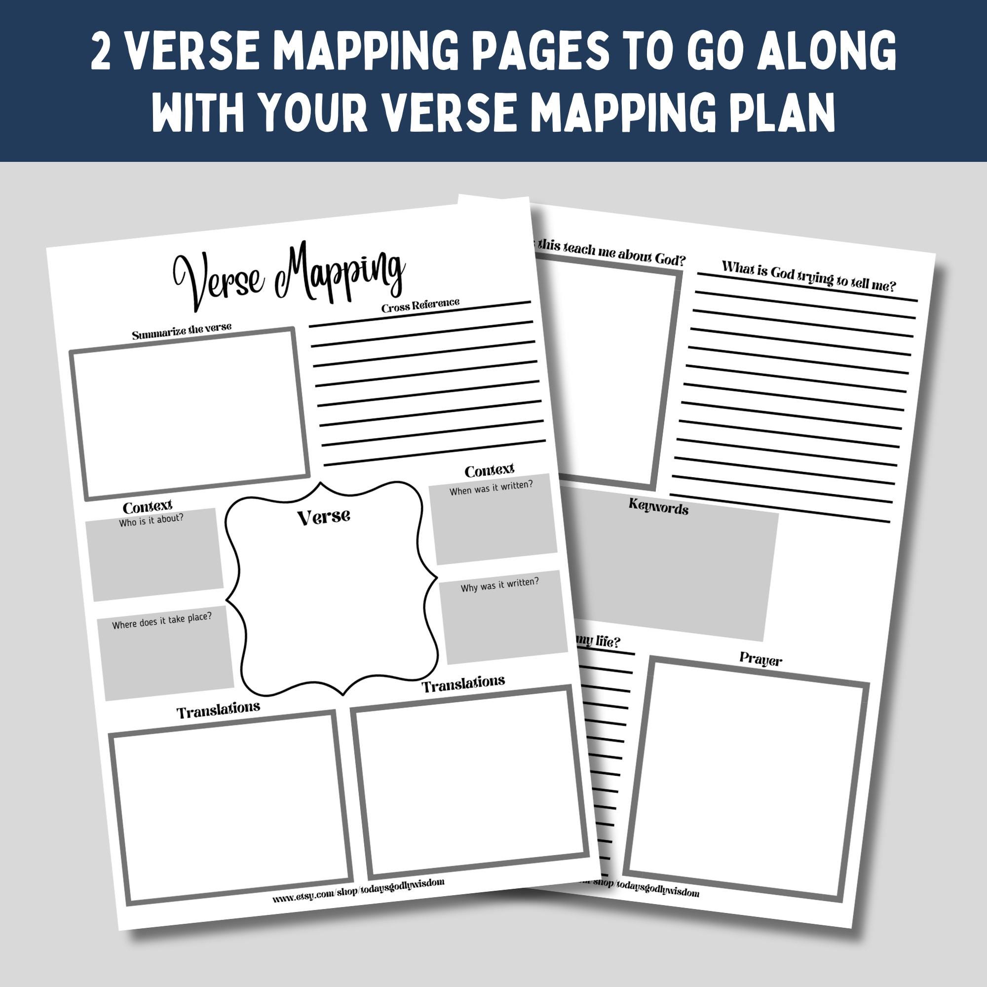 Bible Verse Mapping Bundle Printable Bible Study Planner for Adults ...