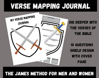 The james method verse mapping journal, bible study for men, bible study printable, bible verse mapping, printable verse mapping journal