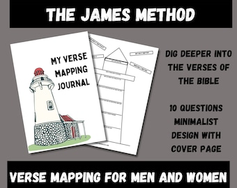 The james method verse mapping journal for men, verse mapping for women, bible study printable template, bible verse mapping digital
