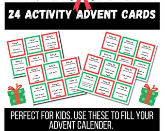 Printable advent activity cards, family advent activities, family activities kids, advent cards for kids, advent calendar fillers