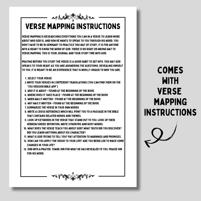 Bible Verse Mapping Template Printable Scripture Study Guide for ...