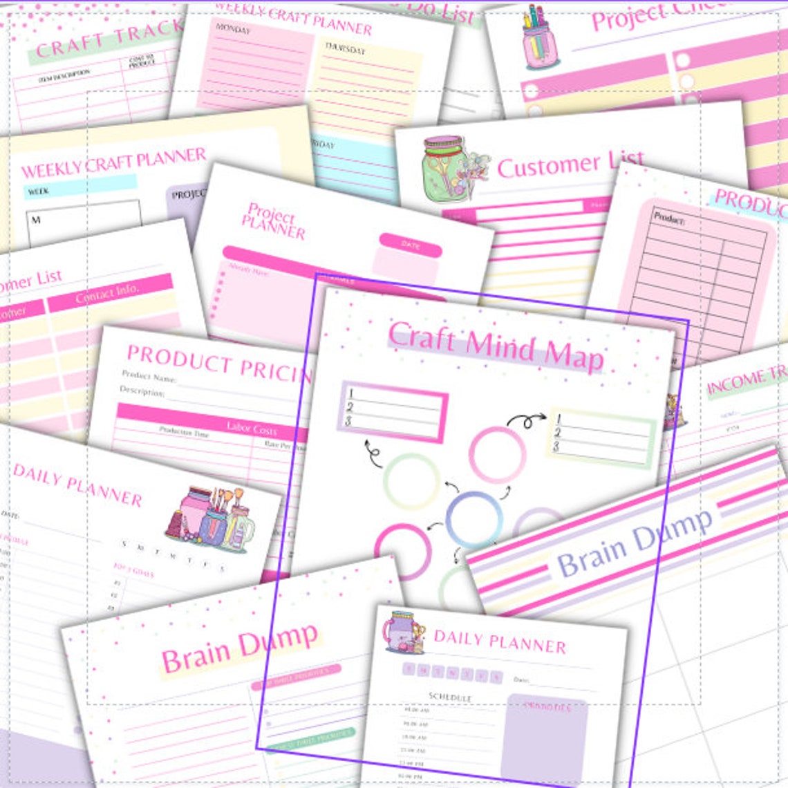 Colorful Craft Planner - Etsy