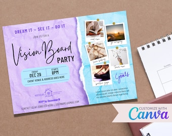 Invitation | Client Event | Vision Board Party | Canva Template | Real Estate Marketing | Realtor | Digital Download