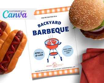 Invitation | Client Event | Backyard Barbeque | Canva Template | Real Estate Marketing | Realtor | Digital Download