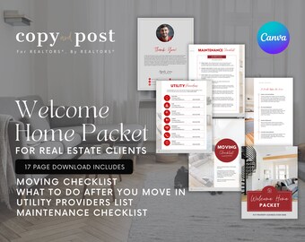 Welcome Home Packet| Modern Marketing | Canva Template | Real Estate Marketing | Realtor | Digital Download