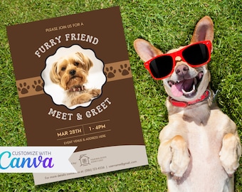 Invitation | Client Event | Furry Friend Meet and Greet | Canva Template | Real Estate Marketing | Realtor | Digital Download
