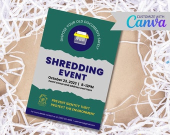 Invitations/Client Events  - Shredding Event | Canva Template | Real Estate Marketing | Realtor | Digital Download