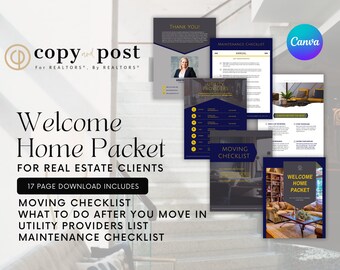 Welcome Home Packet | Presentation | Canva Template | Real Estate Marketing | Real Estate Tools | Realtor | Digital Download