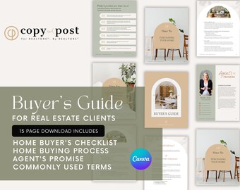 Home Buyer's Guide | Canva Template | Real Estate Marketing | Real Estate Tools | Realtor | Digital Download