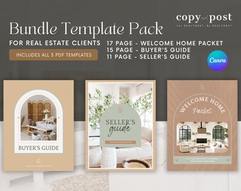 Bundle Template Pack | Guide | Welcome Home Packet | Canva Template | Real Estate Marketing | Real Estate Tools | Realtor | Digital Download
