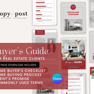 Buyer&#39;s Guide | Canva Template | Real Estate Marketing | Real Estate Tools | Realtor | Digital Download