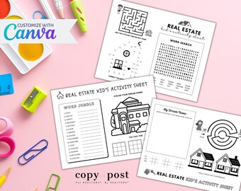 Bundle Kids Activity Sheets | Bundle Pack | Canva Template | Real Estate Marketing | Real Estate Tools | Realtor | Digital Download