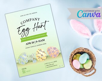 Invitation | Client Event | Company Egg Hunt | Canva Template | Real Estate Marketing | Realtor | Digital Download