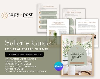Home Seller’s Guide | Canva Template | Real Estate Marketing | Real Estate Tools | Realtor | Digital Download