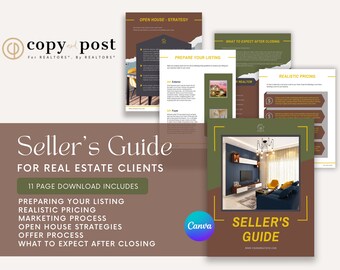 Home Seller’s Guide | Canva Template | Real Estate Marketing | Real Estate Tools | Realtor | Digital Download