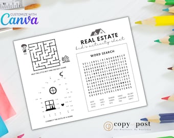 Kids Activity Sheet | Canva Template | Real Estate Marketing | Real Estate Tools | Realtor | Digital Download