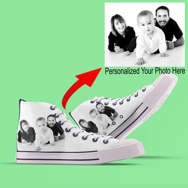 Chaussures personnalisées Chaussures avec touche personnelle Chaussures personnalisées avec votre photo spéciale Baskets montantes pour hommes ou femmes