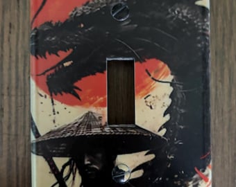 Ninja And Dragon, UV Printed Single Light Switch Cover