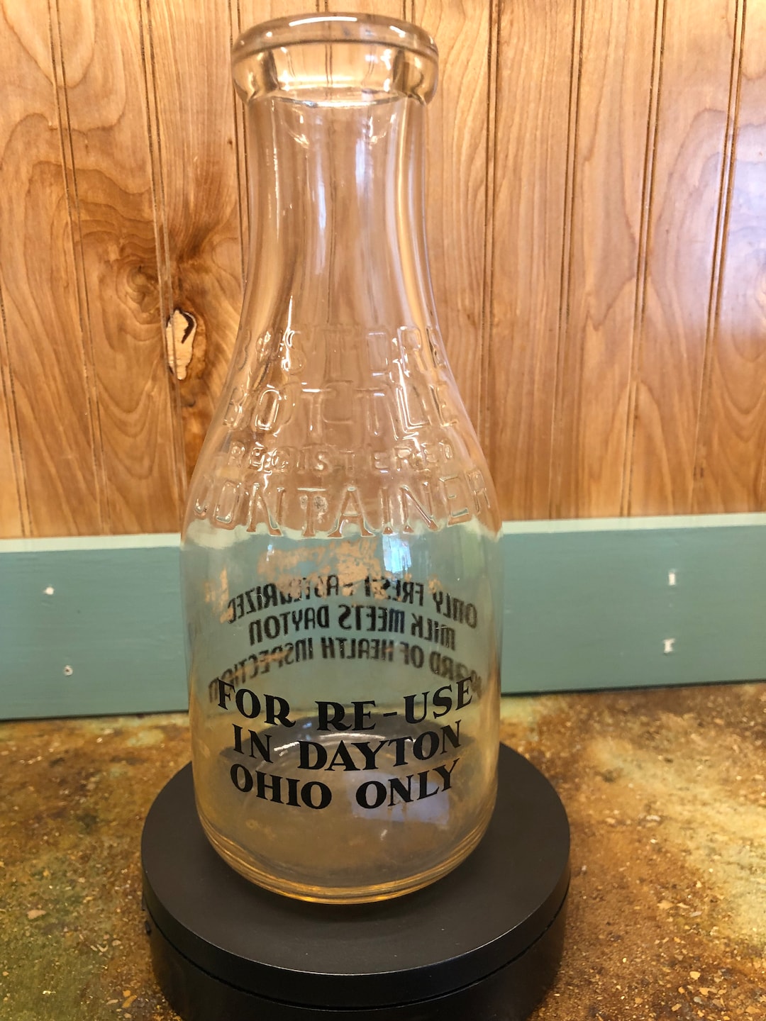 Antique Glass Milk Bottle Etsy