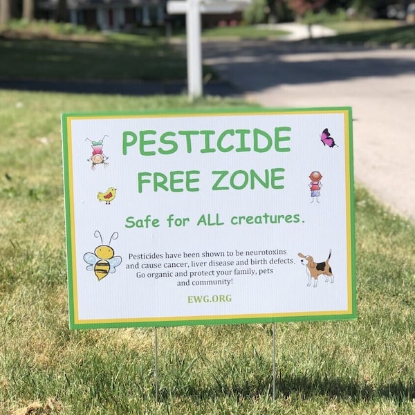 Pestizidfreies Yard-Zeichen, gesundes Leben, ungiftig, sicher für Tiere, sicher für Kinder, umweltfreundlich, umweltfreundlich, 48 x 61 cm