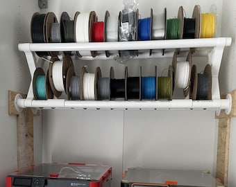 Estante de almacenamiento y clasificación de filamentos 3D para tubos de PVC