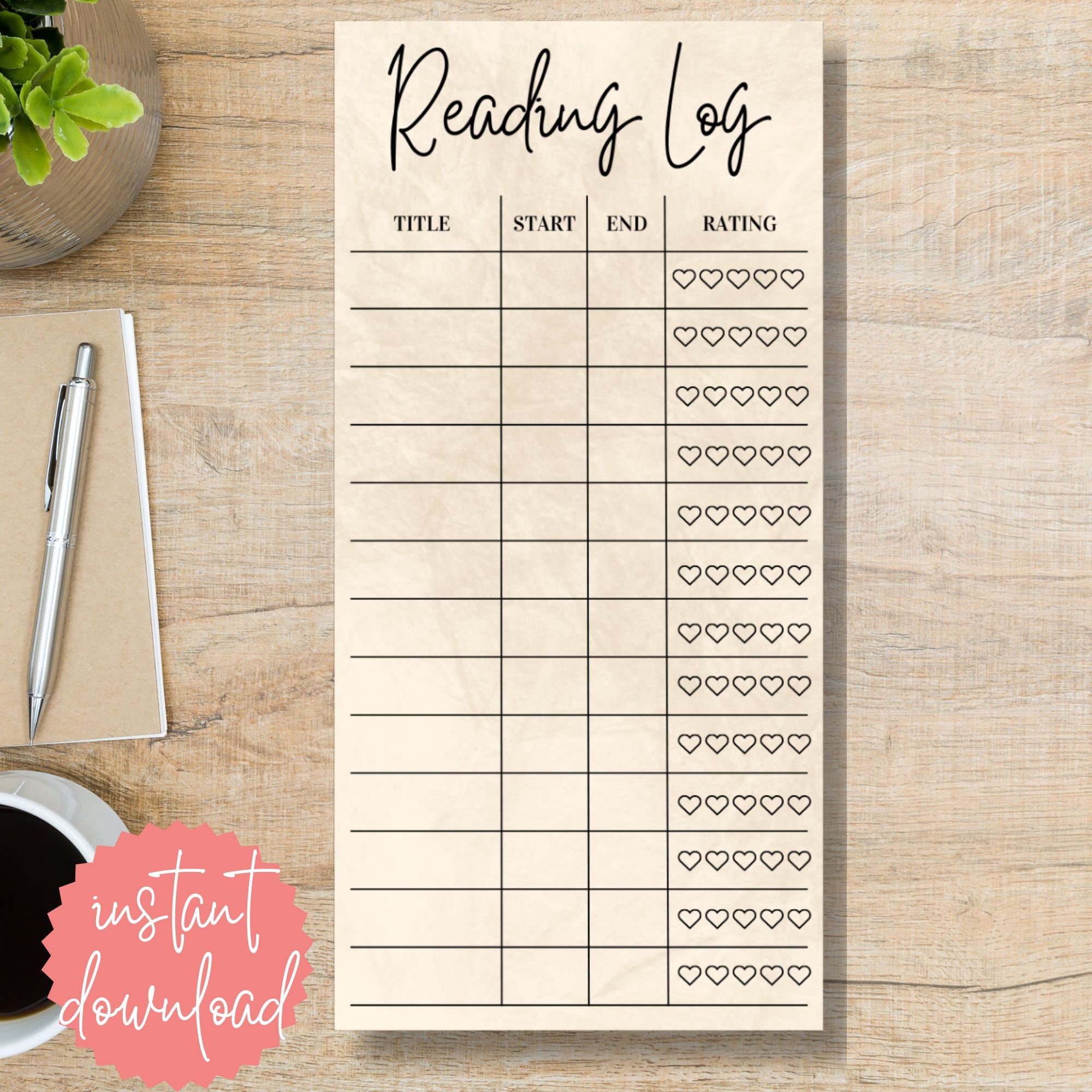 Reading Log Bookmark Printable, Reading List Bookmark, Summer Reading ...