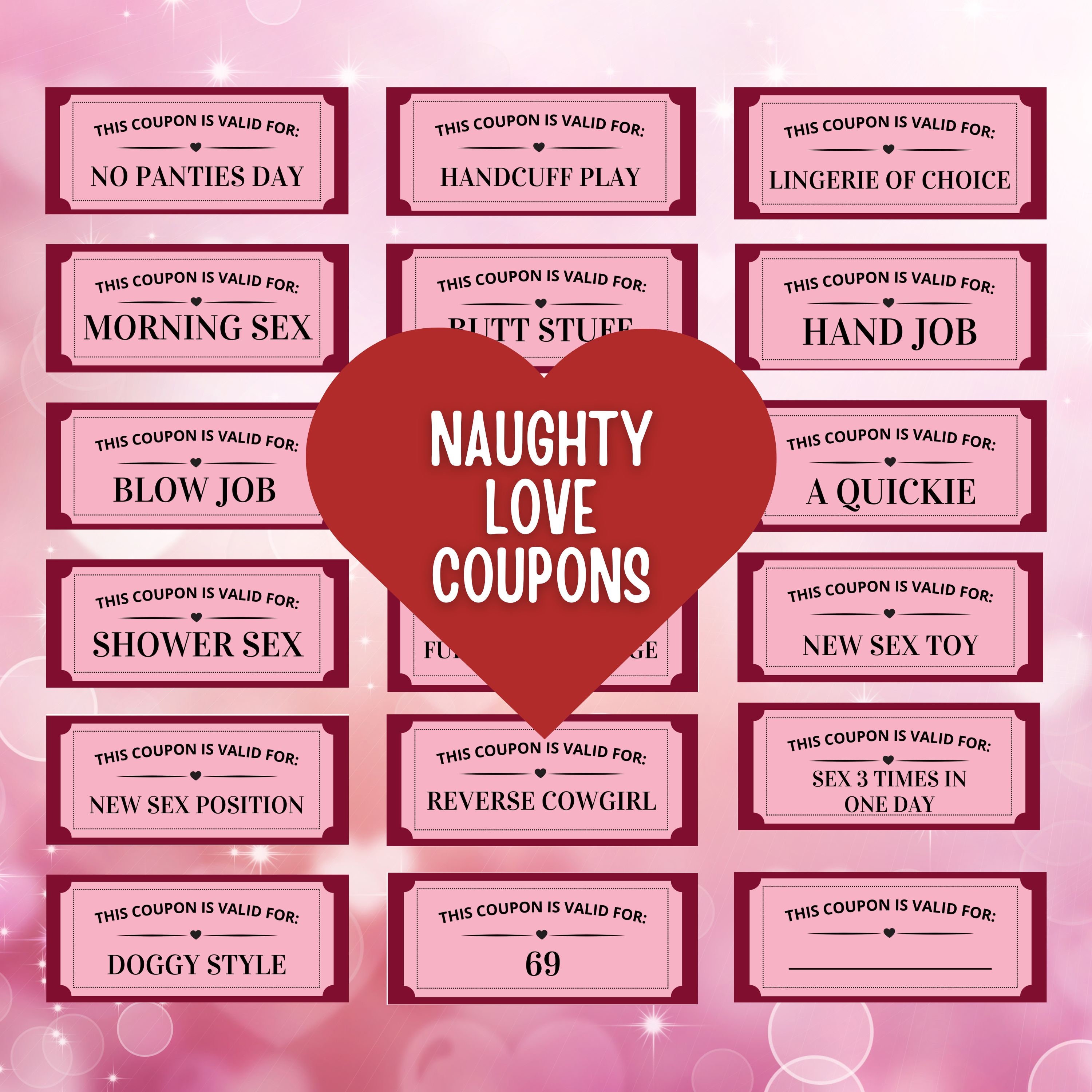 Love Coupons for Him Naughty Coupons Valentines Day Gift pic