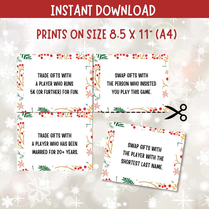 Christmas Gift Exchange Game Printable Christmas Games White - Etsy