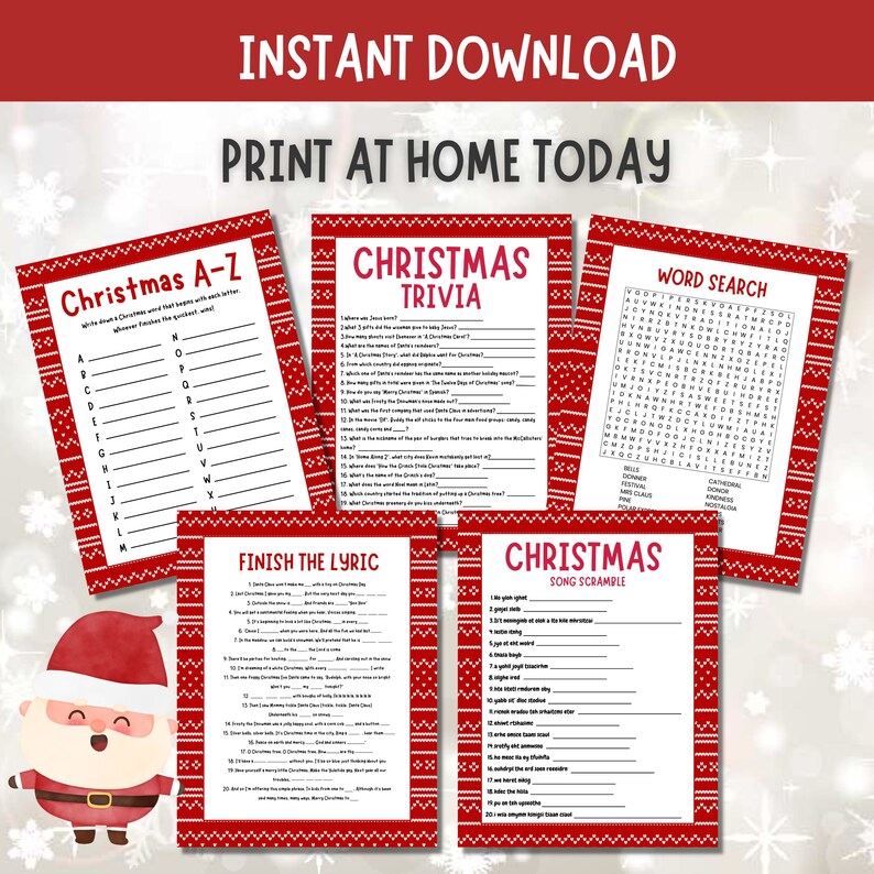 Christmas Games Bundle, Printable Christmas Party Games for Adults ...