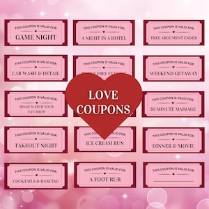 love coupons printable, love coupon anniversary gift, valentines day gift 2024, gift for him, gift for wife, diy gift for her, coupon book