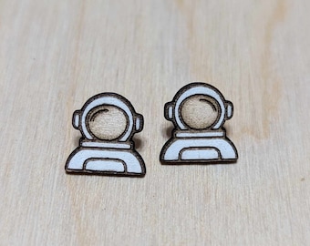 Astronaut - Sterling Silver Earring Stud set, readers choice, gift, Space