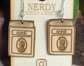 Anne of Green Gables - Book - Sterling Silver Earring Dangle set, readers choice, gift for her